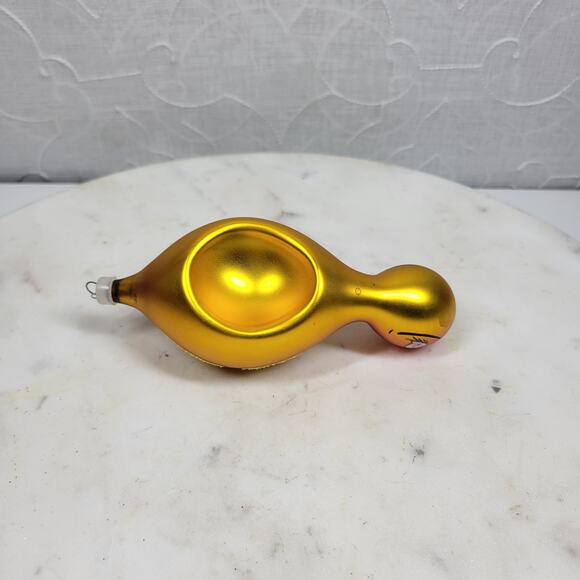 VTG De Carlini Turtle Reflector Ornament Orange Handpainted Glittered Indent - Picture 7 of 16